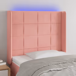 Testiera a LED Nera 93x16x118/128 cm in Vellutocod mxl 97895