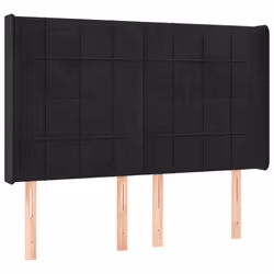 vidaXL Testiera a LED Nera 147x16x118/128 cm in Velluto - Vista aggiuntiva 3