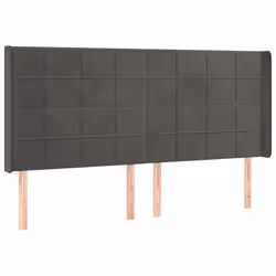 vidaXL Testiera a LED Grigio Scuro 163x16x118/128cm in Velluto - Vista aggiuntiva 3