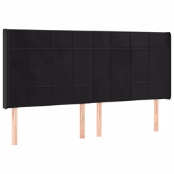 vidaXL Testiera a LED Nera 163x16x118/128 cm in Velluto - Vista aggiuntiva 3