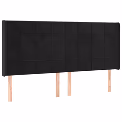 Testiera a LED Nera 183x16x118/128 cm in Vellutocod mxl 73878 - Vista aggiuntiva 3