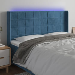 Testiera a LED Blu Scuro 183x16x118/128 cm in Vellutocod mxl 73881