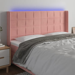 Testiera a LED rosa 183x16x118/128 cm in Vellutocod mxl 97892