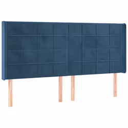 vidaXL Testiera a LED Blu Scuro 203x16x118/128 cm in Velluto - Vista aggiuntiva 3