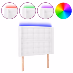 vidaXL Testiera ad Orecchio Bianco 83x16x118/128 cm in Similpelle - Vista aggiuntiva 2