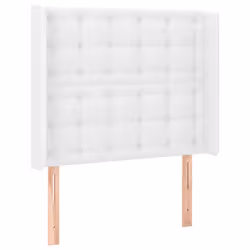 vidaXL Testiera ad Orecchio Bianco 83x16x118/128 cm in Similpelle - Vista aggiuntiva 3
