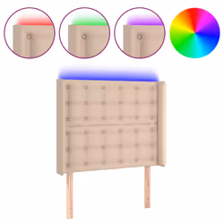 vidaXL Testiera a LED Cappuccino 83x16x118/128 cm in Similpelle - Vista aggiuntiva 2