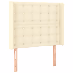 vidaXL Testiera a LED crema 93x16x118/128 cm in Similpelle - Vista aggiuntiva 3