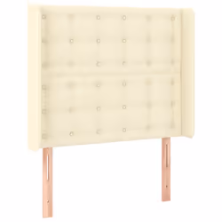 vidaXL Testiera a LED Crema 103x16x118/128 cm in Similpelle - Vista aggiuntiva 3
