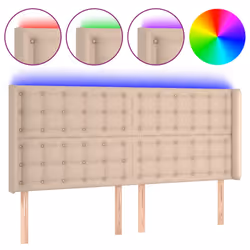vidaXL Testiera a LED Cappuccino 163x16x118/128 cm in Similpelle - Vista aggiuntiva 2