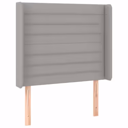 vidaXL Testiera a LED Grigio Chiaro 93x16x118/128 cm in Tessuto - Vista aggiuntiva 3