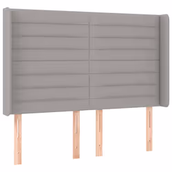 vidaXL Testiera a LED Grigio Chiaro 147x16x118/128 cm in Tessuto - Vista aggiuntiva 3