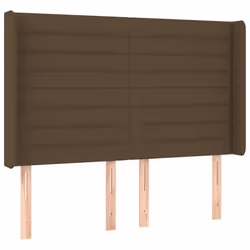 vidaXL Testiera a LED MarroneScuro147x16x118/128cm inTessuto - Vista aggiuntiva 3