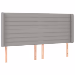 vidaXL Testiera a LED Grigio Chiaro 163x16x118/128 cm in Tessuto - Vista aggiuntiva 3