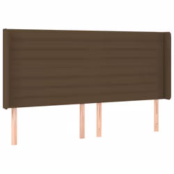 vidaXL Testiera a LED Marrone Scuro 163x16x118/128 cm in Tessuto - Vista aggiuntiva 3