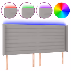 Testiera a LED Grigio Chiaro 183x16x118/128 cm in Tessutocod mxl 73885 - Vista aggiuntiva 2