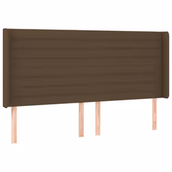 vidaXL Testiera a LED Marrone Scuro 183x16x118/128 cm in Tessuto - Vista aggiuntiva 3