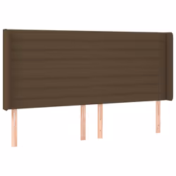 vidaXL Testiera a LED Marrone Scuro 203x16x118/128 cm in Tessuto - Vista aggiuntiva 3