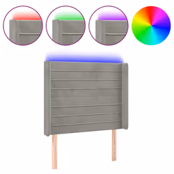 vidaXL Testiera a LED Grigio Chiaro 83x16x118/128 cm in Velluto - Vista aggiuntiva 2