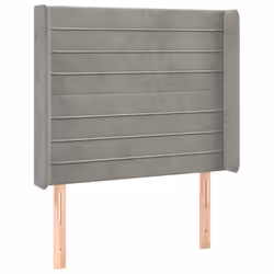 vidaXL Testiera a LED Grigio Chiaro 83x16x118/128 cm in Velluto - Vista aggiuntiva 3