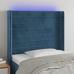 vidaXL Testiera a LED Blu Scuro 83x16x118/128 cm in Velluto