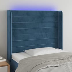 vidaXL Testiera a LED Blu Scuro 93x16x118/128 cm in Velluto