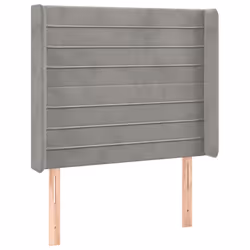 vidaXL Testiera a LED Grigio Chiaro 103x16x118/128 cm in Velluto - Vista aggiuntiva 3
