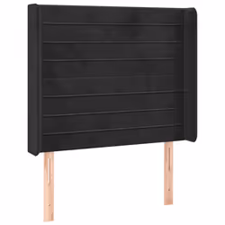 vidaXL Testiera a LED Nera 103x16x118/128 cm in Velluto - Vista aggiuntiva 3