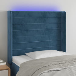 vidaXL Testiera a LED Blu Scuro 103x16x118/128 cm in Velluto