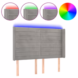 vidaXL Testiera a LED Grigio Chiaro 147x16x118/128 cm in Velluto - Vista aggiuntiva 2