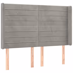 vidaXL Testiera a LED Grigio Chiaro 147x16x118/128 cm in Velluto - Vista aggiuntiva 3
