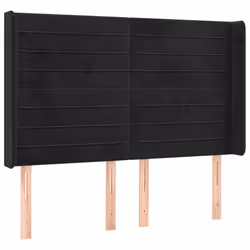 vidaXL Testiera a LED Nera 147x16x118/128 cm in Velluto - Vista aggiuntiva 3