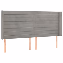 vidaXL Testiera a LED Grigio Chiaro 163x16x118/128 cm in Velluto - Vista aggiuntiva 3