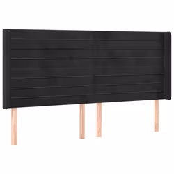 Testiera a LED Nera 183x16x118/128 cm in Vellutocod mxl 121799 - Vista aggiuntiva 3