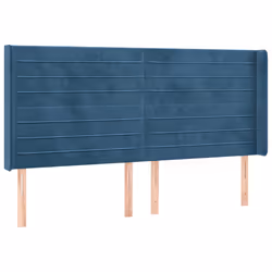 vidaXL Testiera a LED Blu Scuro 183x16x118/128 cm in Velluto - Vista aggiuntiva 3