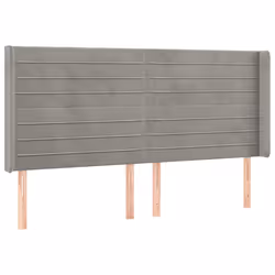 vidaXL Testiera a LED Grigio Chiaro 203x16x118/128 cm in Velluto - Vista aggiuntiva 3