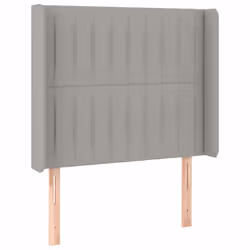vidaXL Testiera a LED Grigio Chiaro 83x16x118/128 cm in Tessuto - Vista aggiuntiva 3