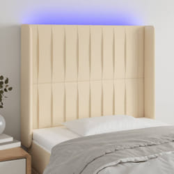 vidaXL Testiera a LED Crema 83x16x118/128 cm in Tessuto