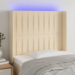 Testiera a LED crema 93x16x118/128 cm in Tessutocod mxl 121798