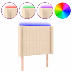 Testiera a LED crema 93x16x118/128 cm in Tessutocod mxl 121798 - Vista aggiuntiva 2