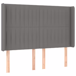 vidaXL Testiera a LED GrigioScuro 147x16x118/128cm inTessuto - Vista aggiuntiva 3