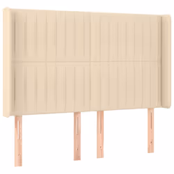 vidaXL Testiera a LED Crema 147x16x118/128 cm in Tessuto - Vista aggiuntiva 3