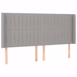 vidaXL Testiera a LED Grigio Chiaro 163x16x118/128 cm in Tessuto - Vista aggiuntiva 3