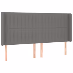 vidaXL Testiera a LED GrigioScuro 163x16x118/128cm inTessuto - Vista aggiuntiva 3