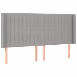 vidaXL Testiera a LED Grigio Chiaro 203x16x118/128 cm in Tessuto - Vista aggiuntiva 3