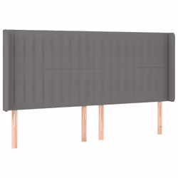 vidaXL Testiera a LED GrigioScuro 203x16x118/128cm in Tessuto - Vista aggiuntiva 3