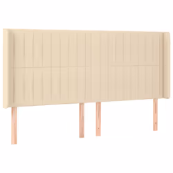 vidaXL Testiera a LED Crema 203x23x118/128 cm in Tessuto - Vista aggiuntiva 3