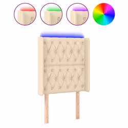 vidaXL Testiera a LED Crema 83x16x118/128 cm in Tessuto - Vista aggiuntiva 2