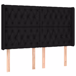 vidaXL Testiera a LED Nera 147x16x118/128 cm in Tessuto - Vista aggiuntiva 3