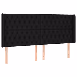 vidaXL Testiera a LED Nera 183x16x118/128 cm in Tessuto - Vista aggiuntiva 3